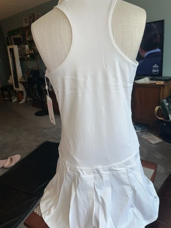 Lilly Pulitzer White Sleeveless Tennis Dress with Pleated Skirt& Shorts Size L - Picture 6 of 14